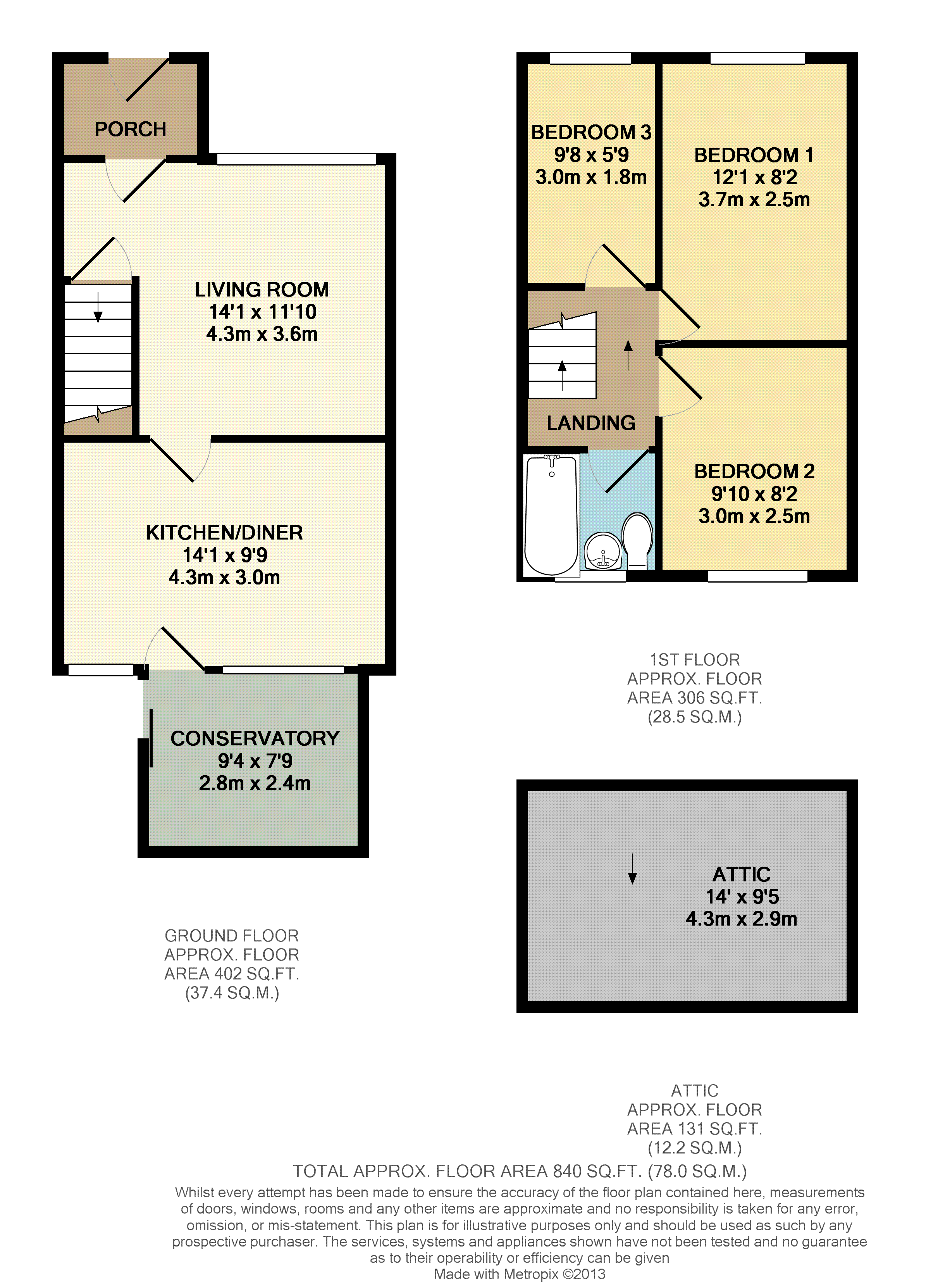 Floorplans For Tristram Drive, Creech St. Michael, Creech St.M, Taunton
