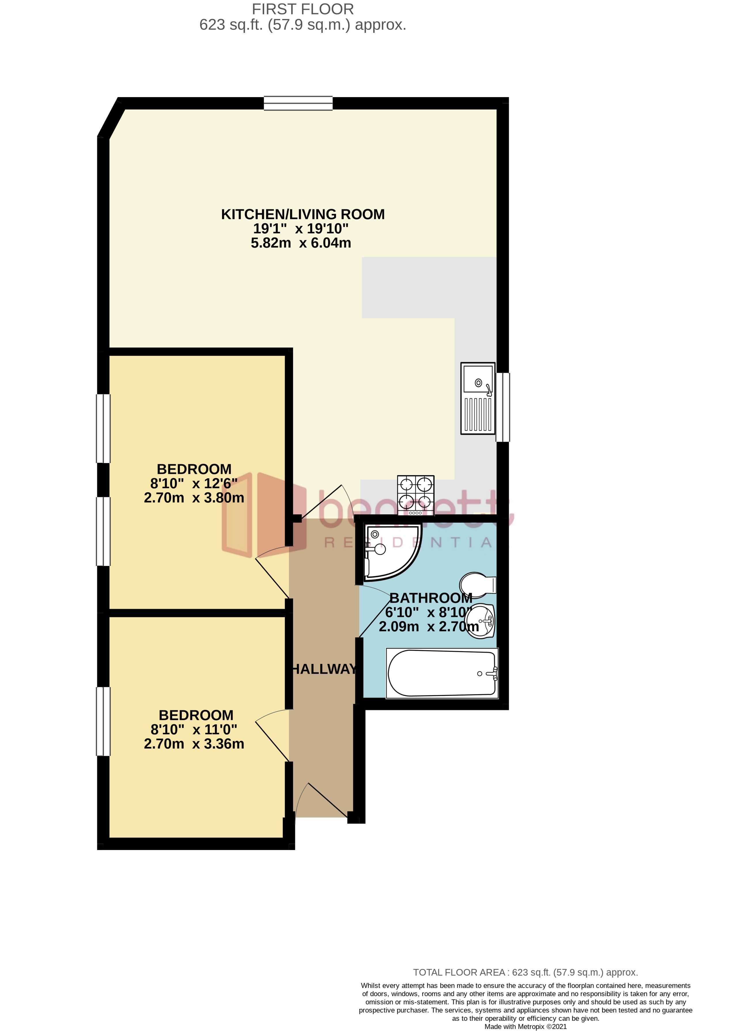 Floorplans For Converted Chapel Apartment, Hatch Beauchamp, Nr Taunton