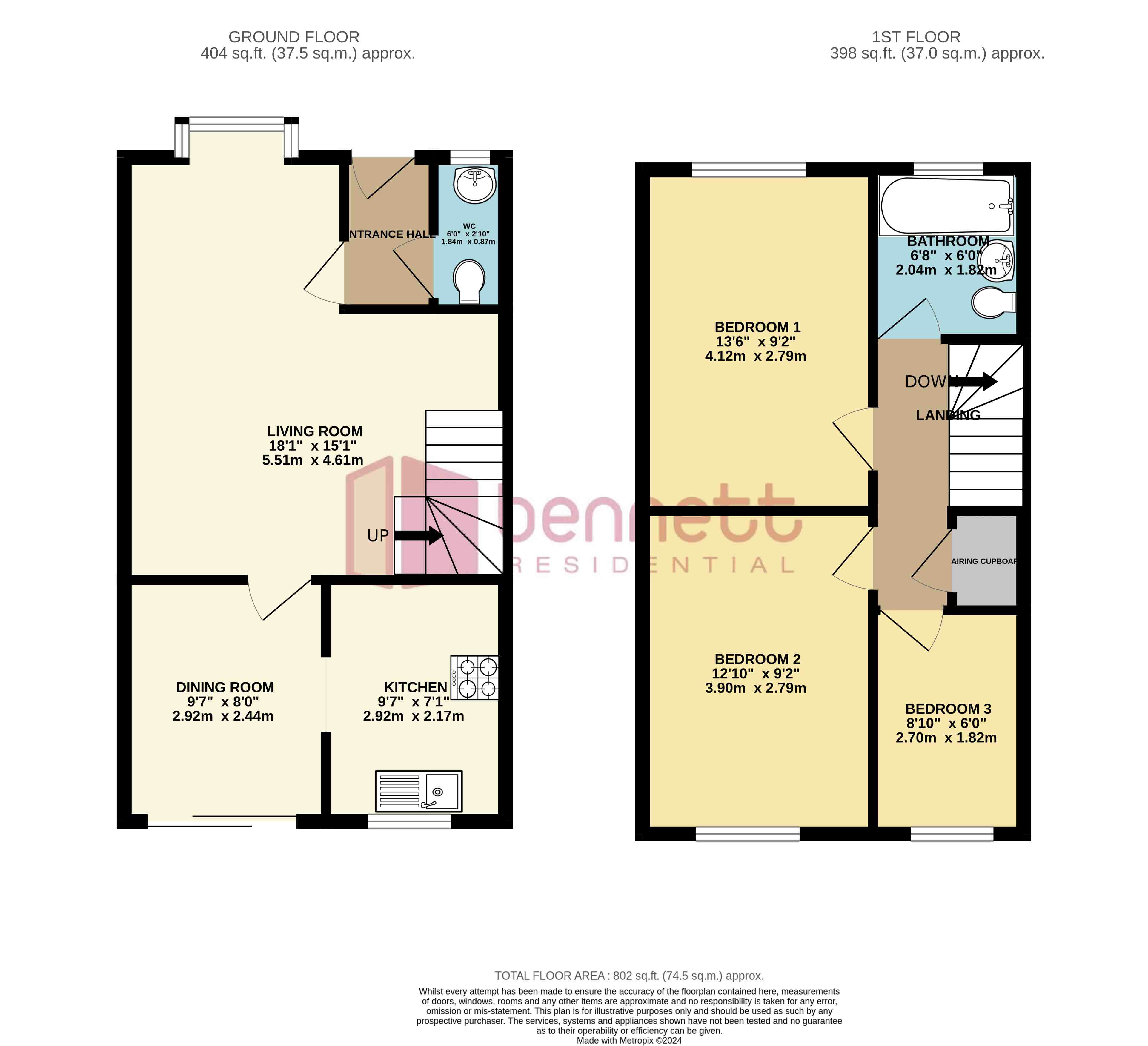 Floorplans For Denning Close, Taunton