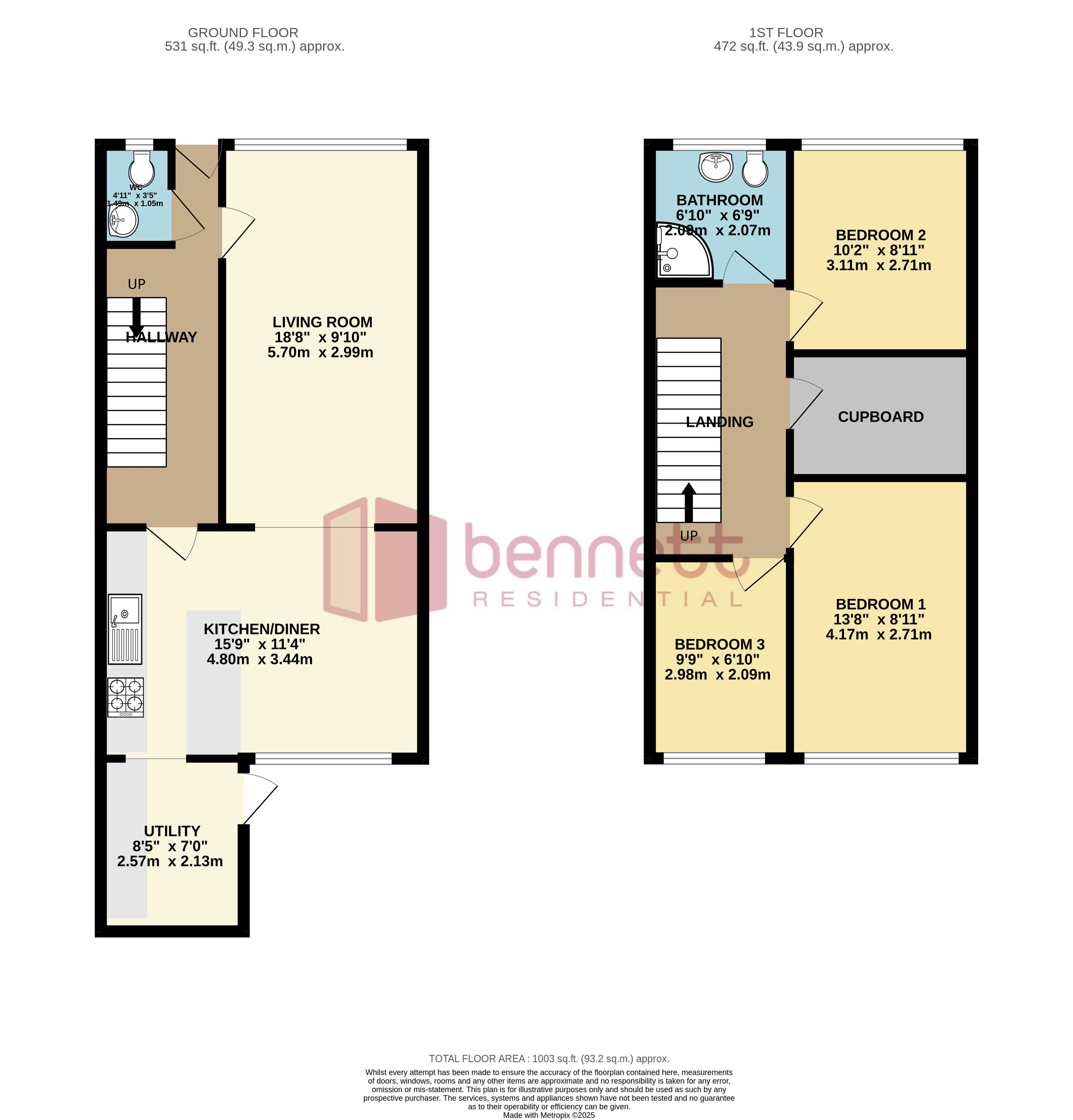 Floorplans For Hamp Brook Way, Bridgwater